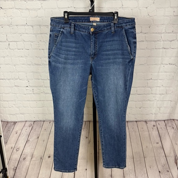 Kut From the Kloth Catherine Boyfriend Cropped Jeans Size 14W - Picture 1 of 5